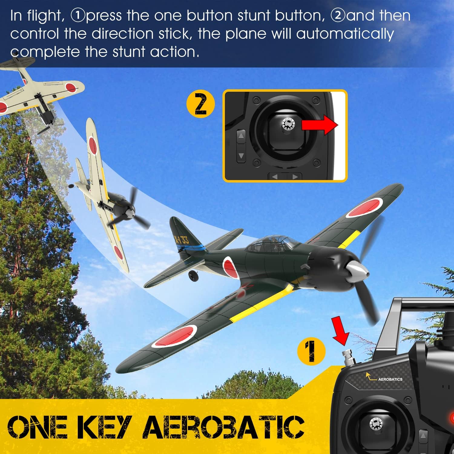 Buy ANTSIR A6M Zero WW2 RC Airplane for Adults - 4CH Remote